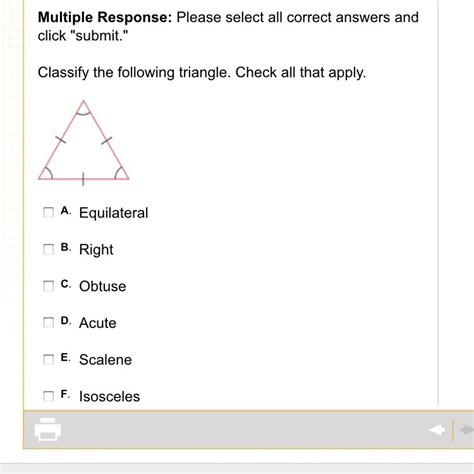 Classify the following triangle check all that apply - Click here 👆 to get an answer to your question ️ Question 7 of 10 Classify the following triangle. Check all that apply. See what teachers have to say about Brainly's new learning tools! ... Classify the following triangle. Check all that apply. 11.9 132 A. Scalene B. Right C. Equilateral O D. Isosceles O E. Obtuse O F. Acute . star. 5.0/5.